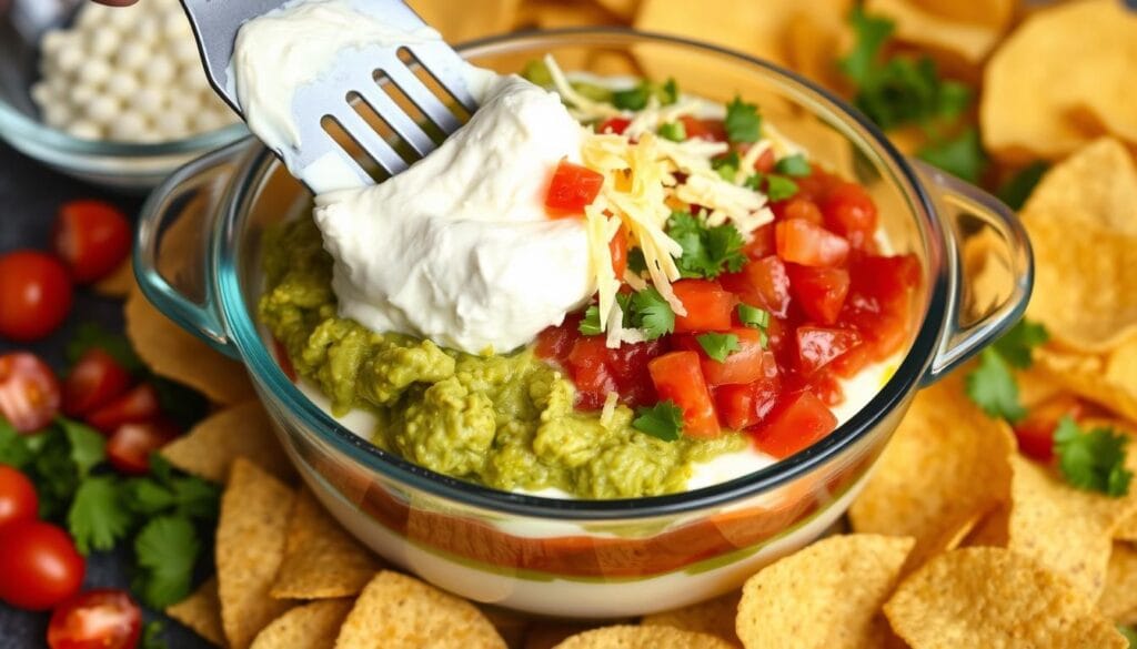 Layered Dip Cream Layer Preparation Layered Dip Cream Layer Preparation