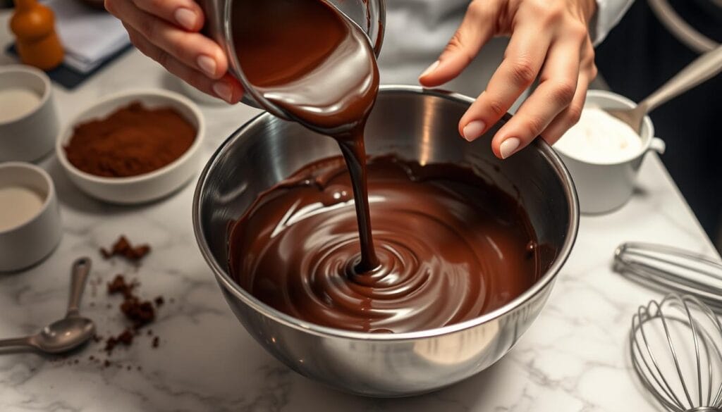 Chocolate Ganache Frosting Preparation